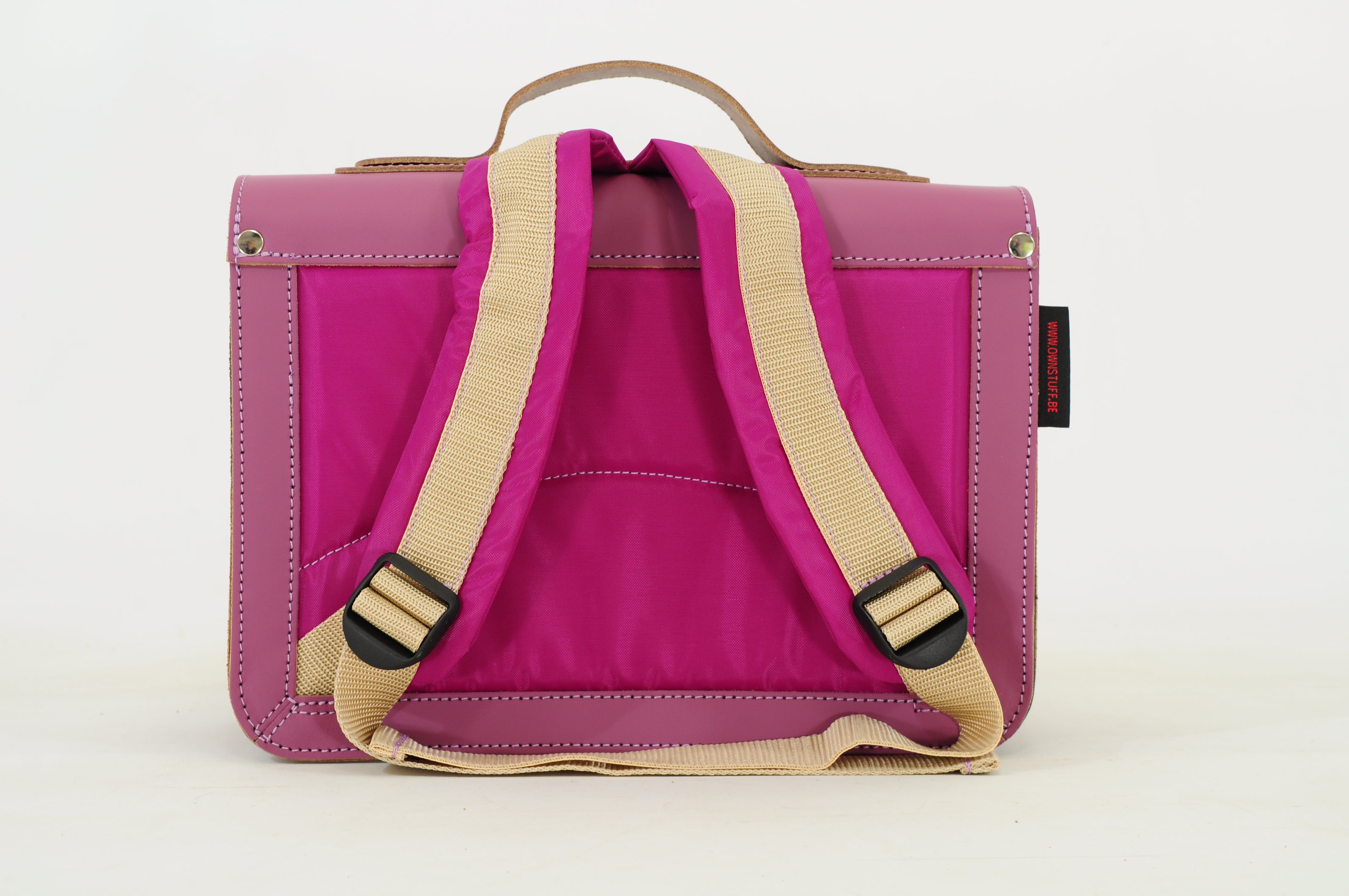 Own Stuff Lederen Boekentas Kleuterschool - 32x23x13cm - Plum