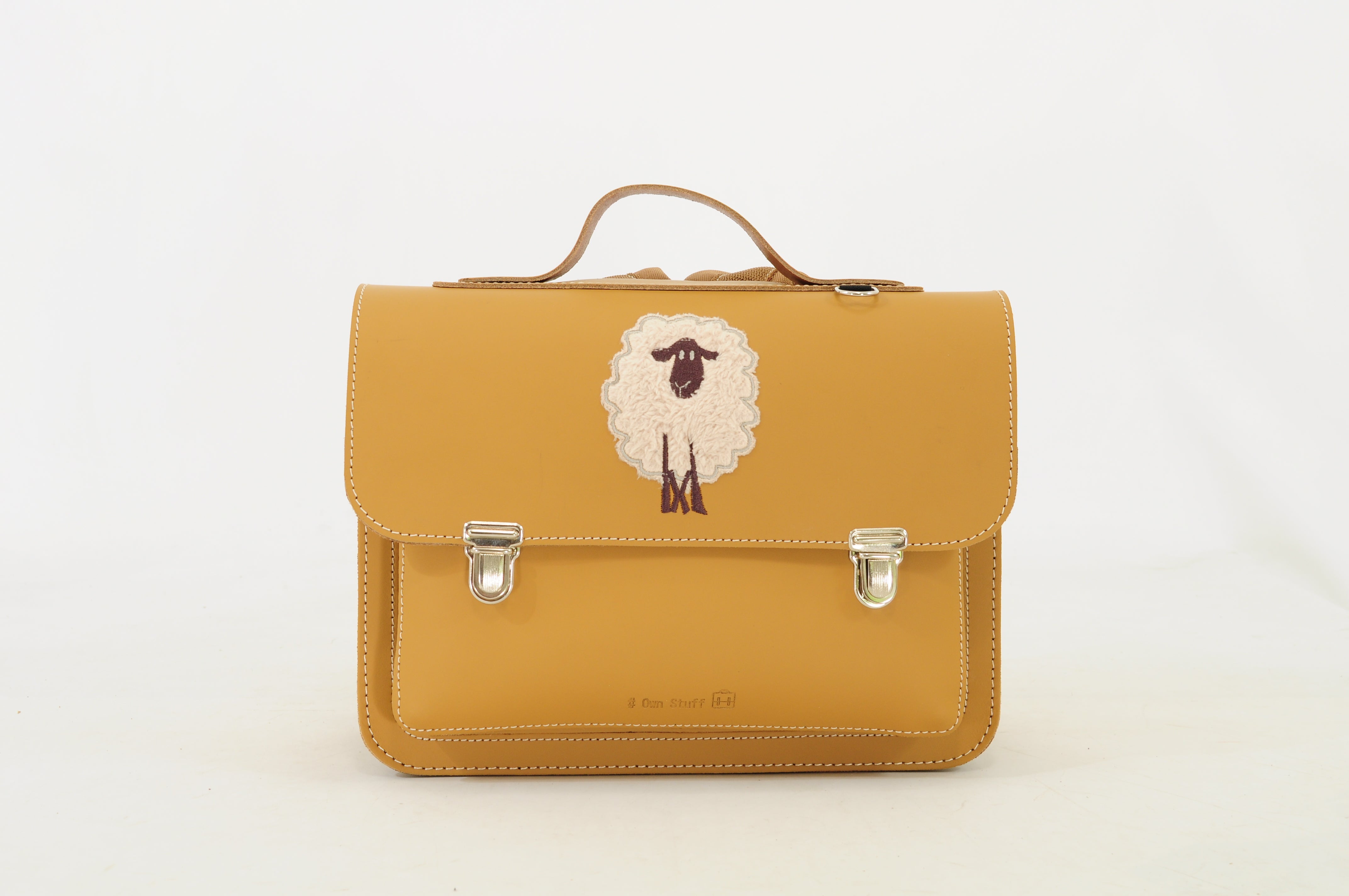 Own Stuff Lederen Boekentas Kleuterschool - 32x23x13cm - Sheep Dune