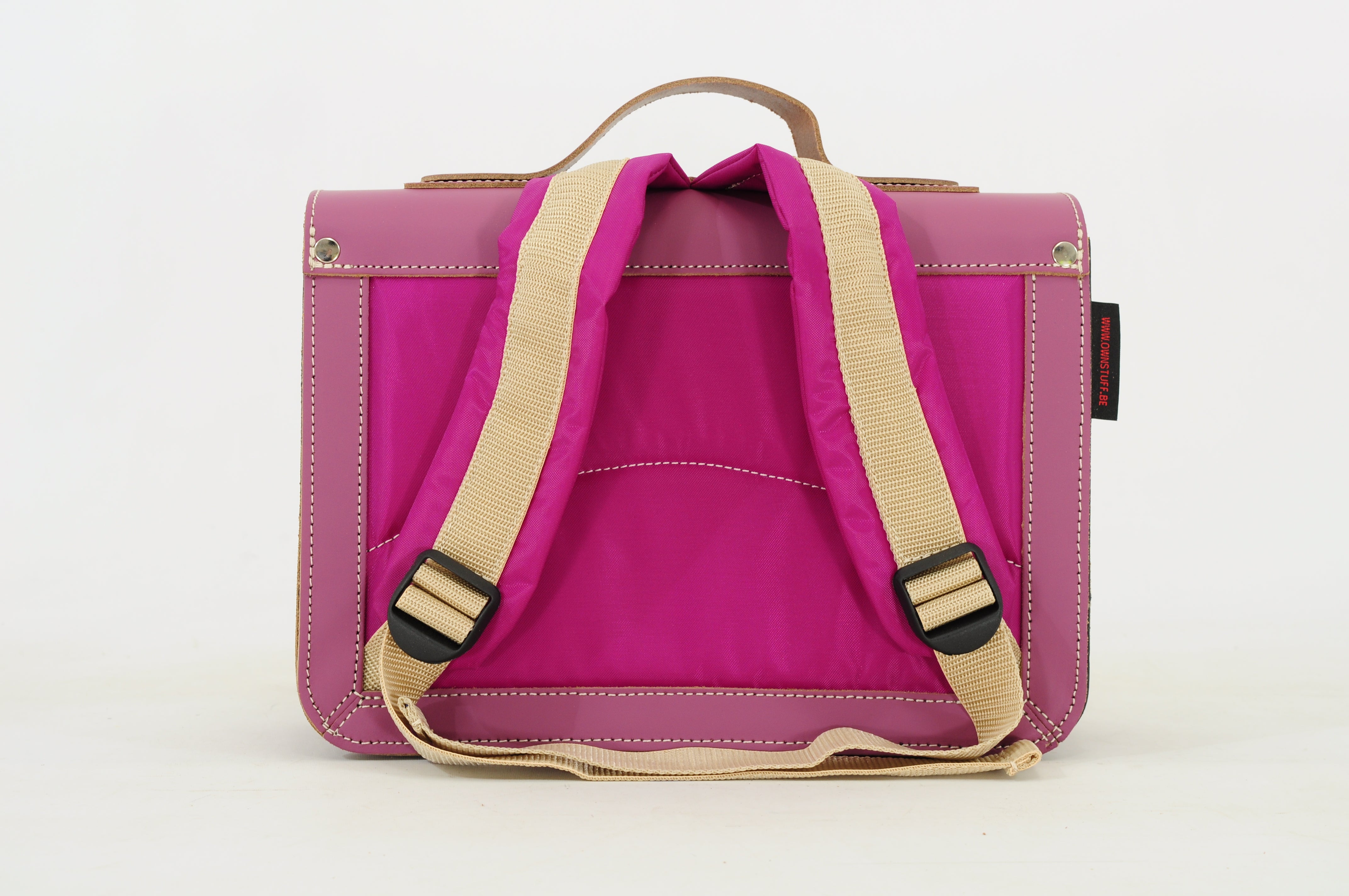 Own Stuff Lederen Boekentas Kleuterschool - 32x23x13cm - Sheep Plum