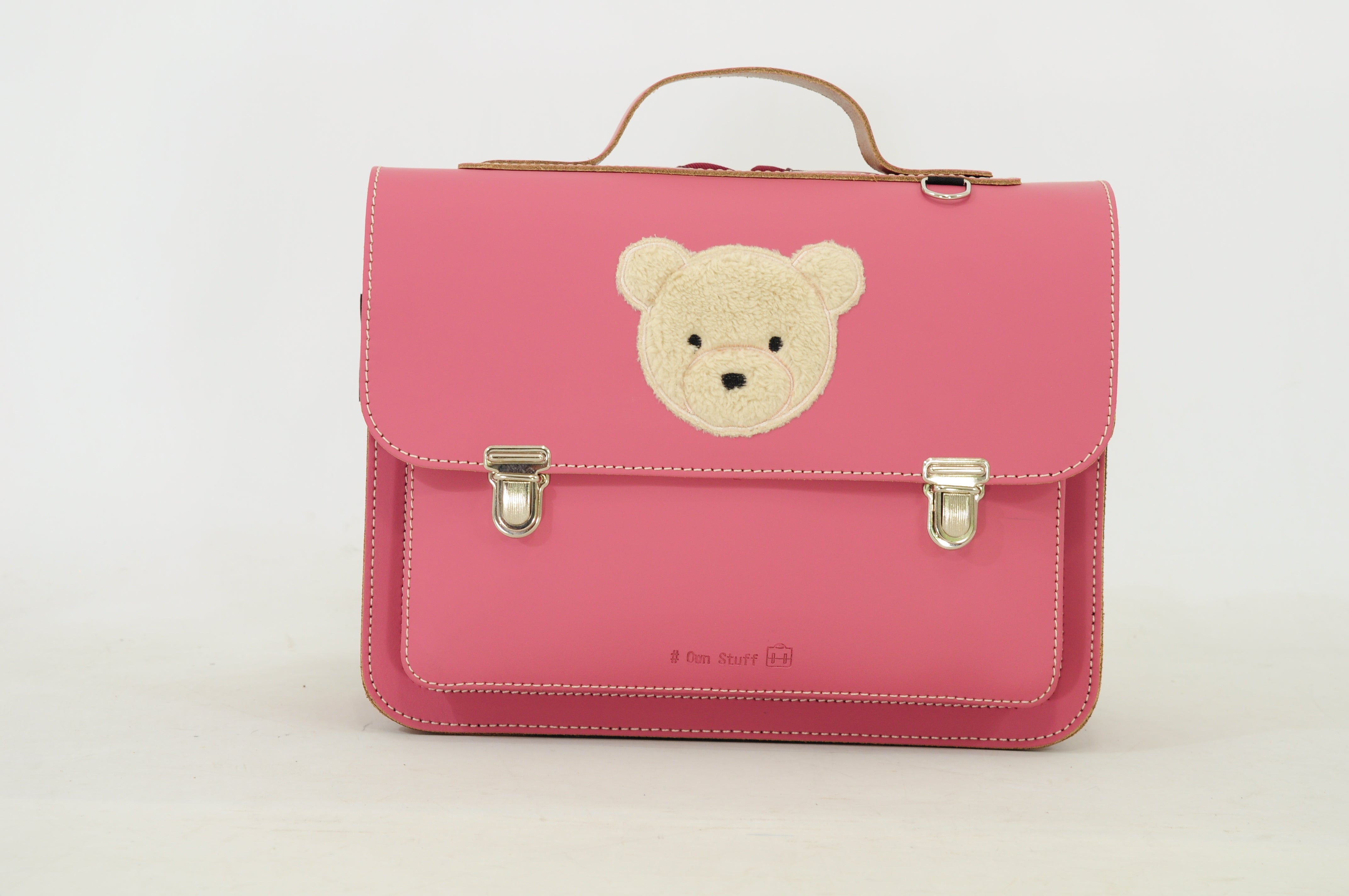 Own Stuff Lederen Boekentas Kleuterschool - 32x23x13cm - Teddy Antique Pink