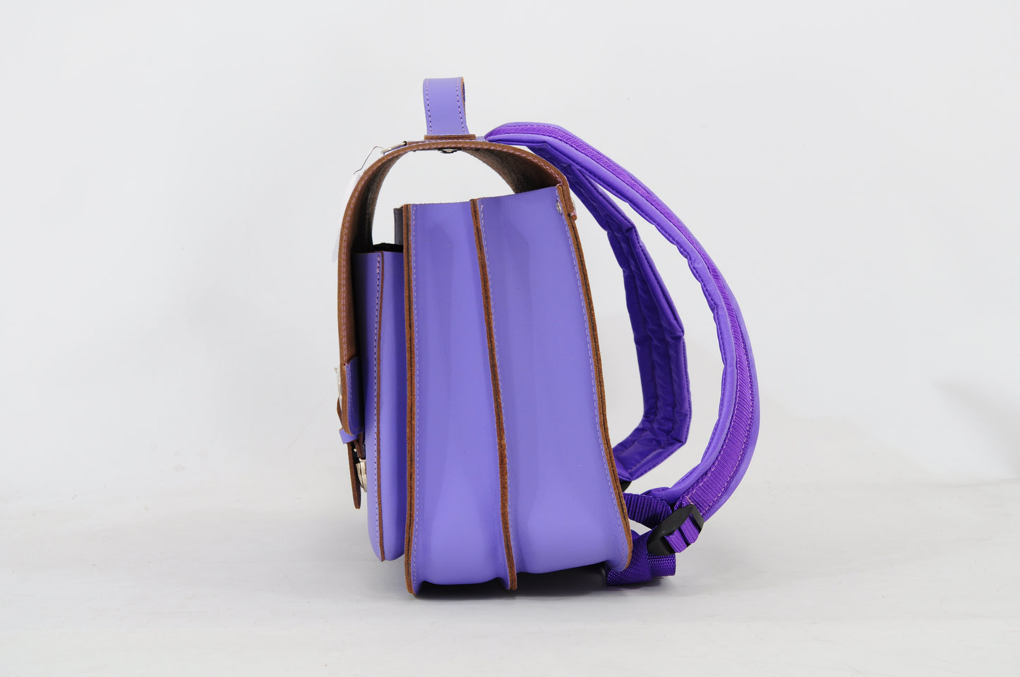 Own Stuff Leather Bookbag Hearts - Lilac - Primary school