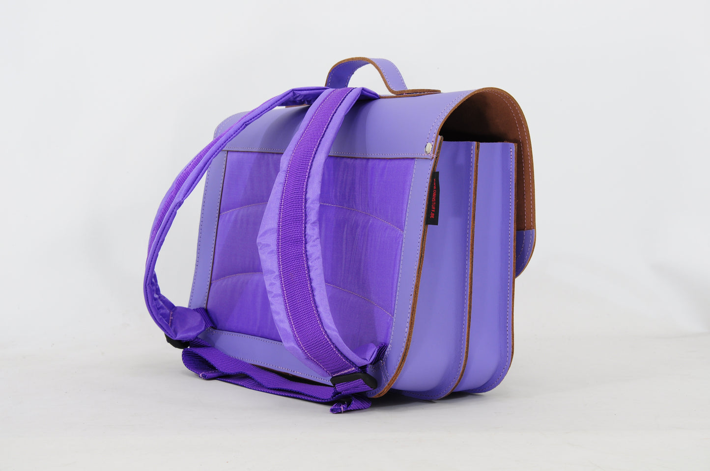Own Stuff Leather Bookbag Hearts - Lilac - Primary school