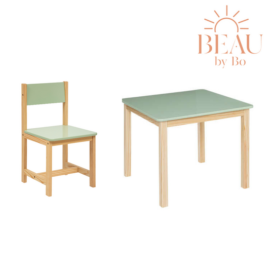 BEAU by Bo Table et chaise haute enfant classique Vert