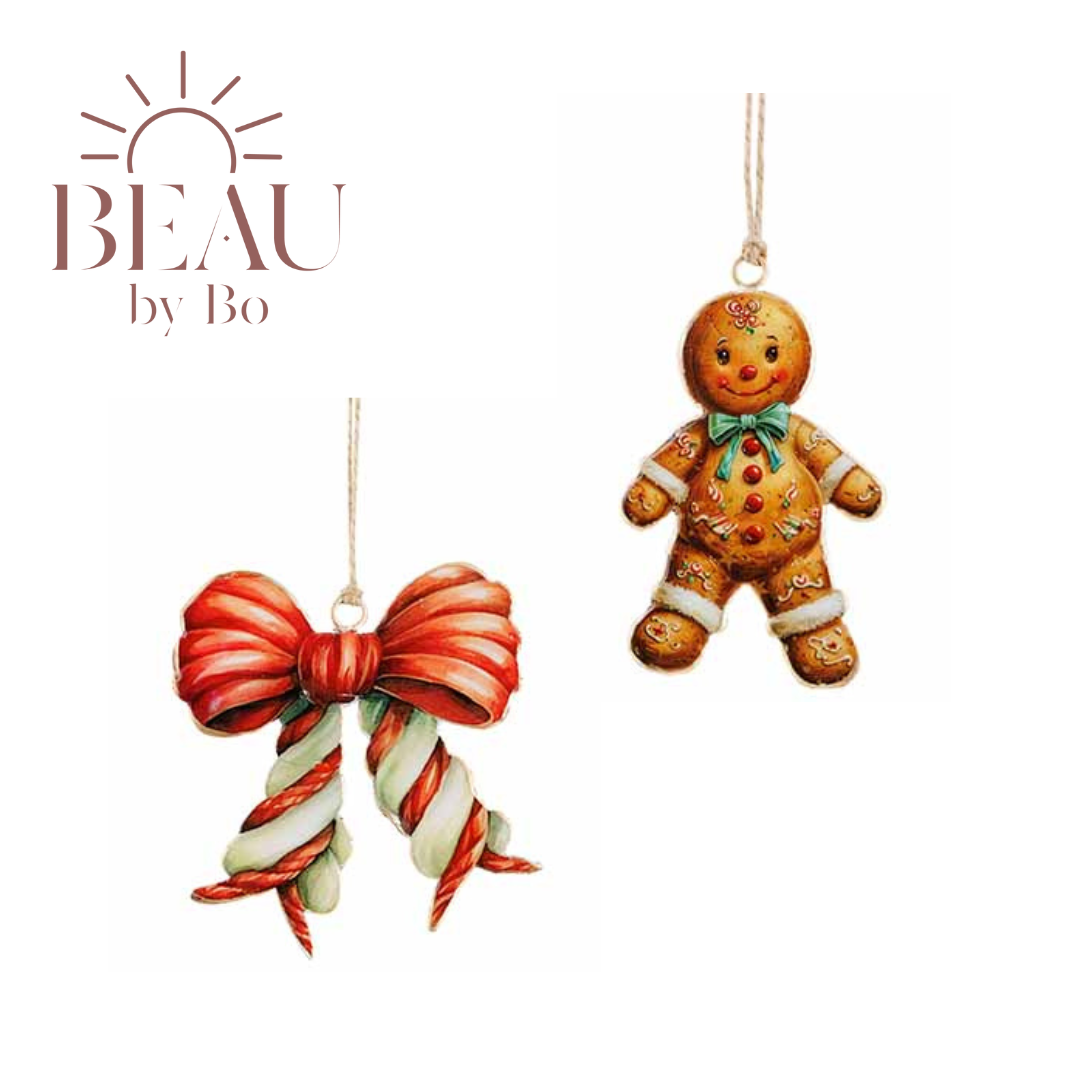 Bundle Cosy & Trendy Christmas Hanger - Biscuit Vintage + Noeud Vintage - Fer - Lot de 4 pièces