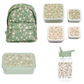 A Little Lovely Company Back to school set - Rugzak/Drinkfles/4 Snackdozen/Bentobox - Bloesems Saliegroen