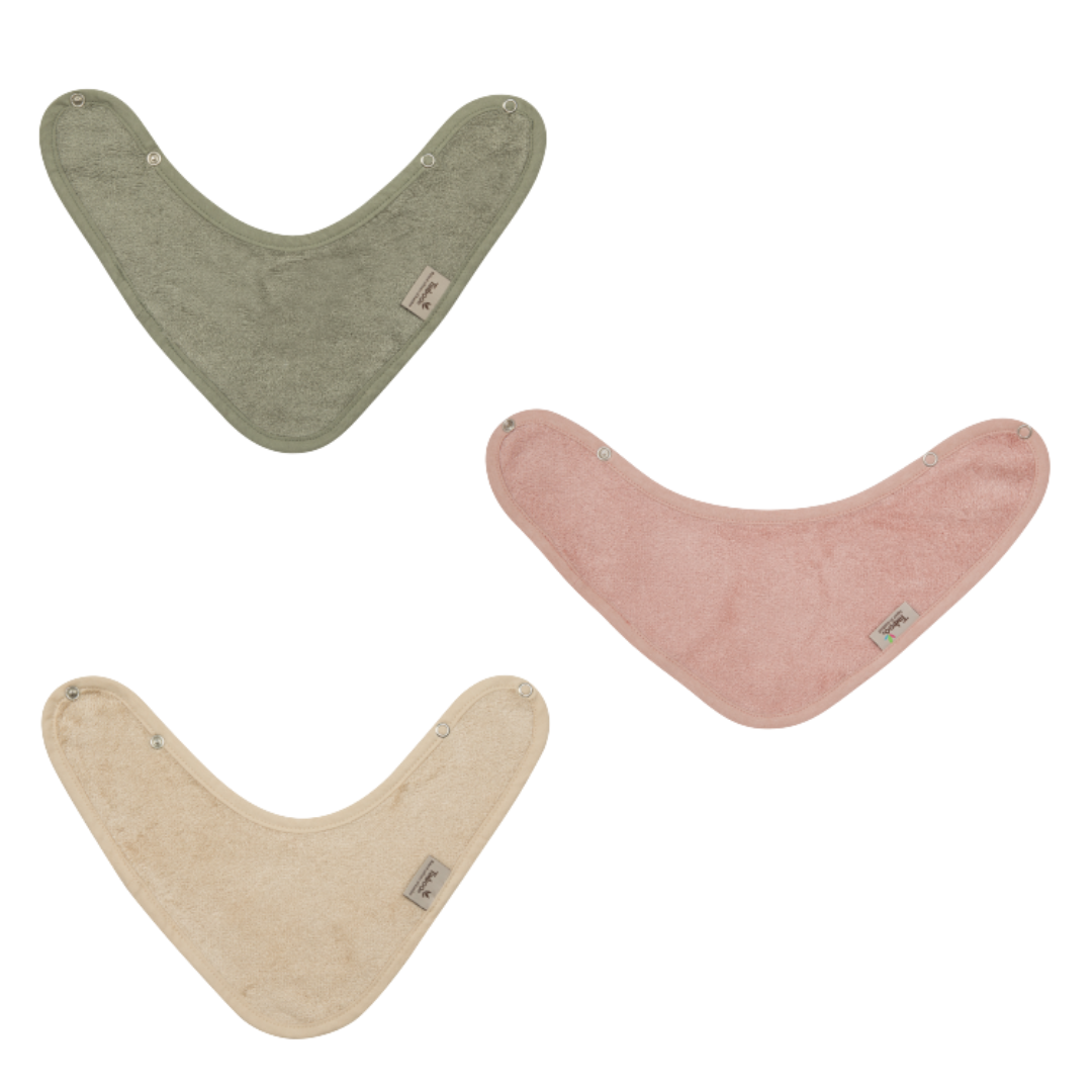 Timboo Bandana slabben 36x20cm set van 3 - Extra zacht - Misty Rose/Frosted Almond/Whisper Green