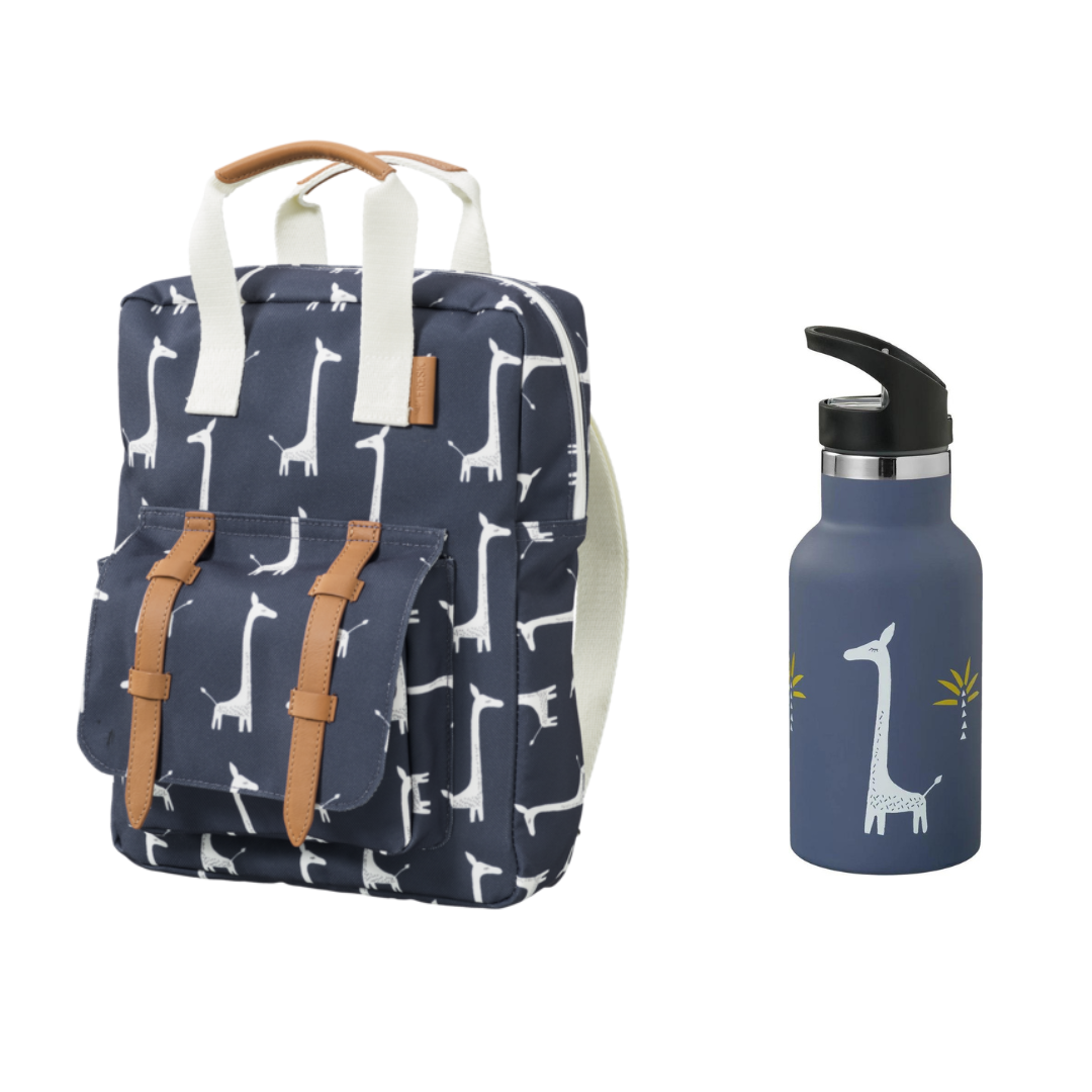 Sac à dos Fresk + gourde thermos girafe