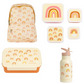 A Little Lovely Company Back to school set - Rugzak/Drinkfles RVS/4 Snackdozen/Bentobox - Regenbogen