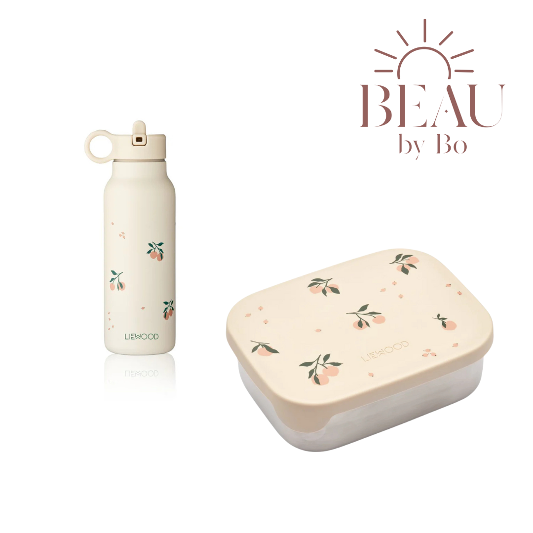 Bundel Liewood Back to School set - Lunchbox + Drinkfles - Peach/Sea Shell