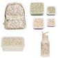 A Little Lovely Company Back to school set - Rugzak/Drinkfles RVS/4 Snackdozen/Bentobox - Bloesems Roze