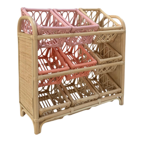 Renee Rattan Storage Furniture Natural / Pink / Salmon Pink (pré-commande)