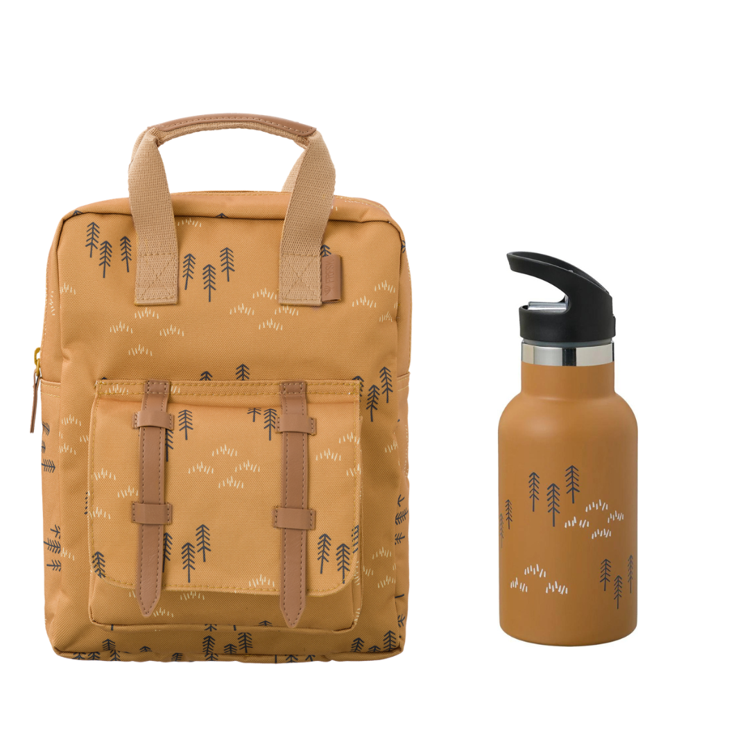 Sac à dos Fresk + gourde thermos Woods épicéa jaune