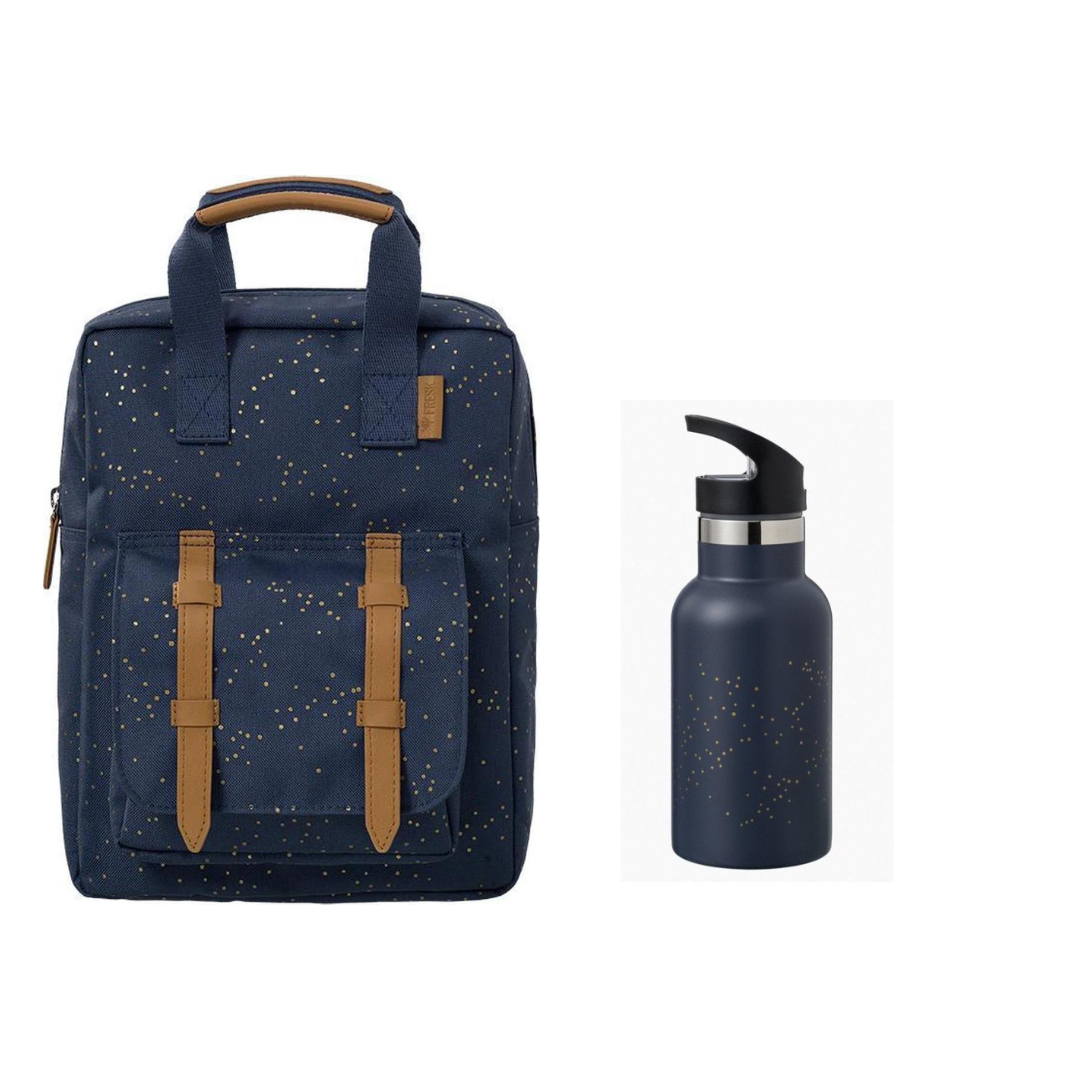 Fresk rugzak + drinkfles thermos Indigo dots