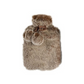 Cosy & Trendy Warmwaterkruik pels en pompons 2L - 36x20cm - Bruin