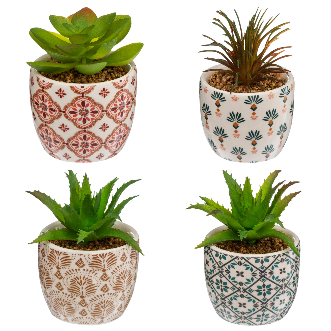 Atmosphera Kunstplant - Plant met pot - 17xH9cm - Multi