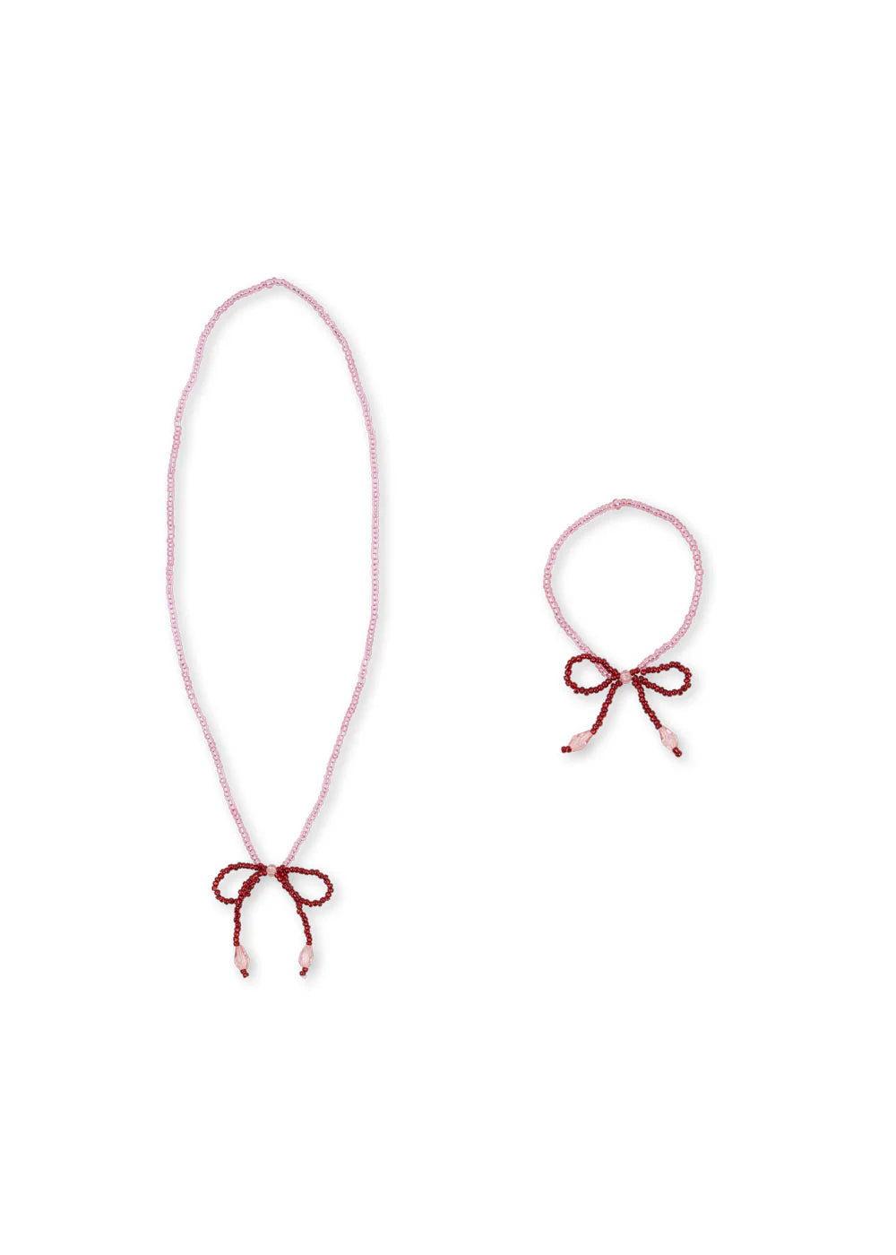 Konges Sløjd Pearly Juwelen set voor kinderen - Ketting en armband - Mellow Rose/Rio Red