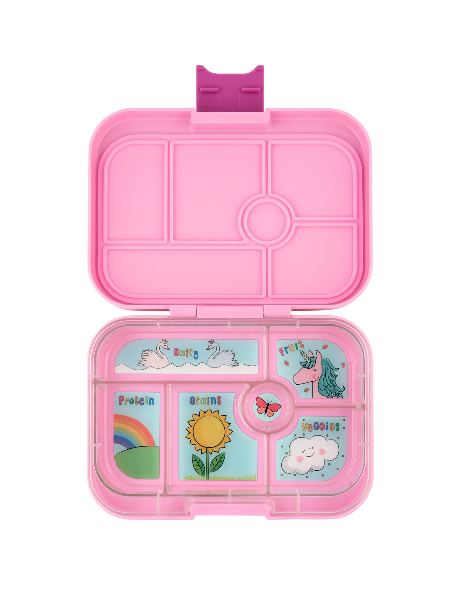 Yumbox Original Bentobox 6 vakken - 22x15x5cm - Power Pink/Unicorn Tray