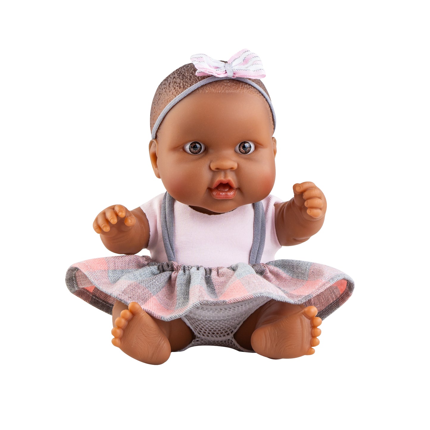 Paola Reina Puppegie Hebe babypop donker meisje met bruine ogen (21cm)