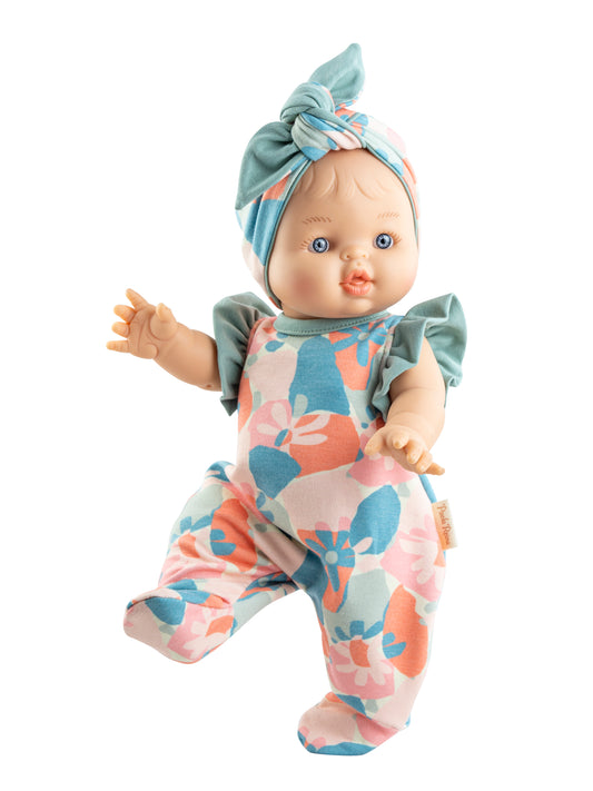 Paola Reina Gordi Raky poupée bébé fille blanche aux yeux bleus 34cm