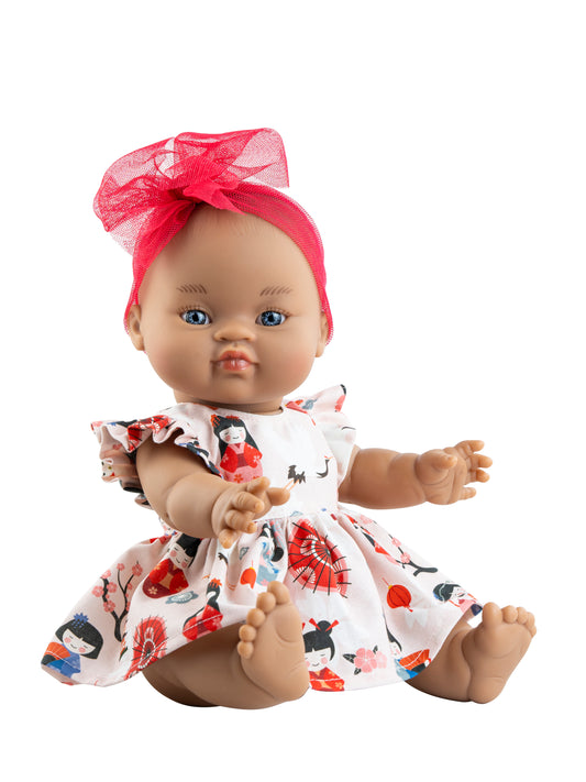 Paola Reina Gordi Ada baby doll Fille asiatique aux yeux gris 34cm