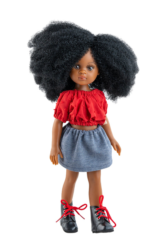 Paola Reina Amigas Camila poupée fille foncée aux cheveux noirs et aux yeux marrons 32cm