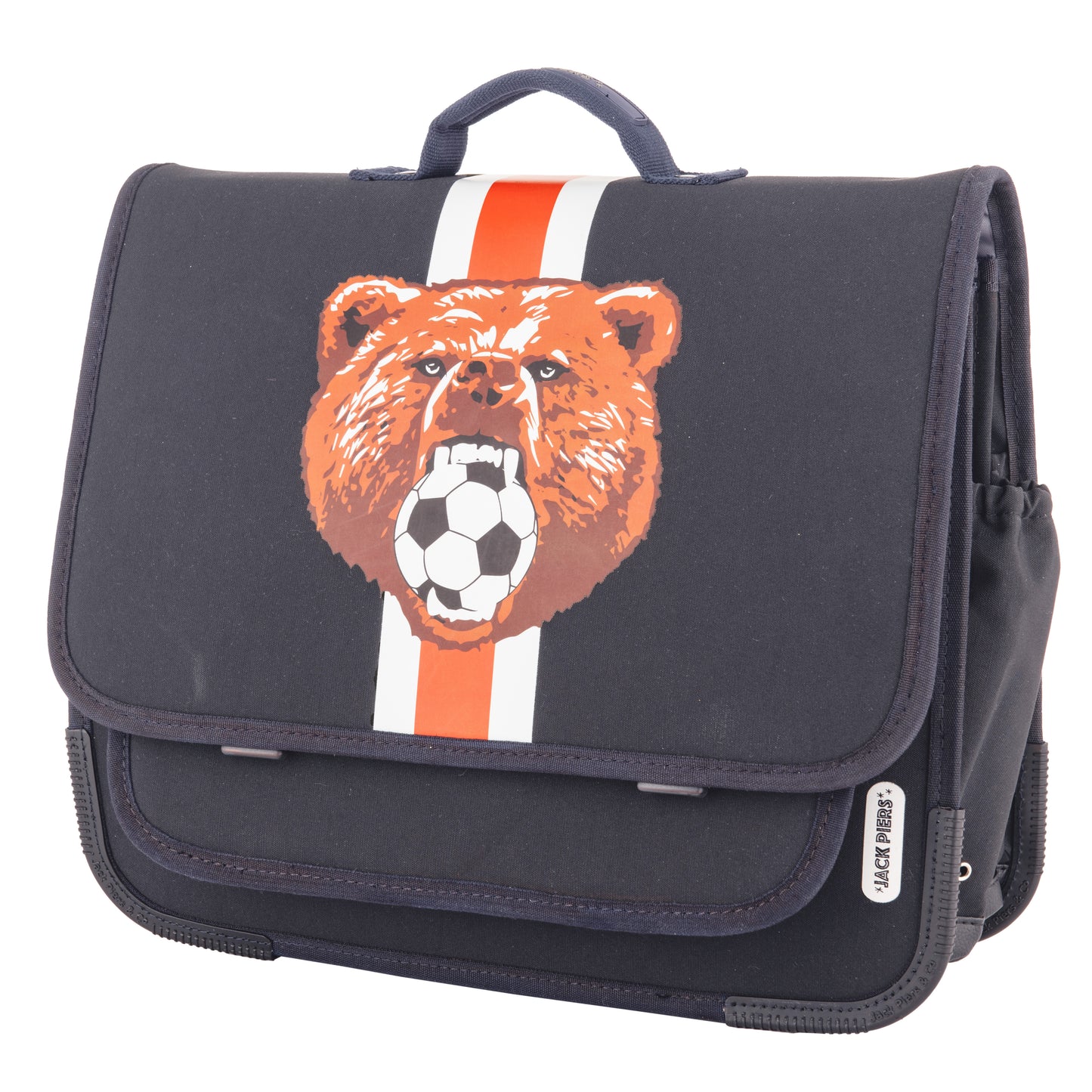 Jack Piers Boekentas/Schoolbag Paris Large Soccer Bear - 32x15x38cm - Grijs