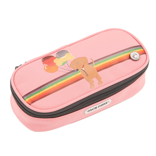 Jack Piers Pennenzak/Pencil Case Dog - 4x9x21cm - Roze