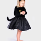 Den Goda Fen Verkleedkledij Black Cat Jurk met diadeem - 122-128cm - 6-8 jaar