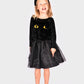 Den Goda Fen Verkleedkledij Black Cat Jurk met diadeem - 122-128cm - 6-8 jaar