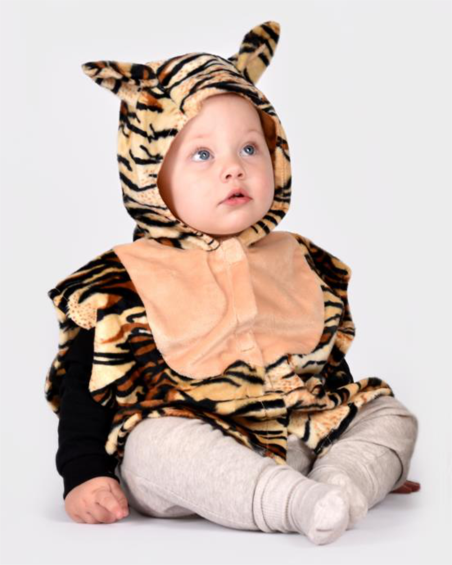 Den Goda Fen Lion fancy dress costume - Mini cape with hood - 86-110cm - 1-4 years - Brown