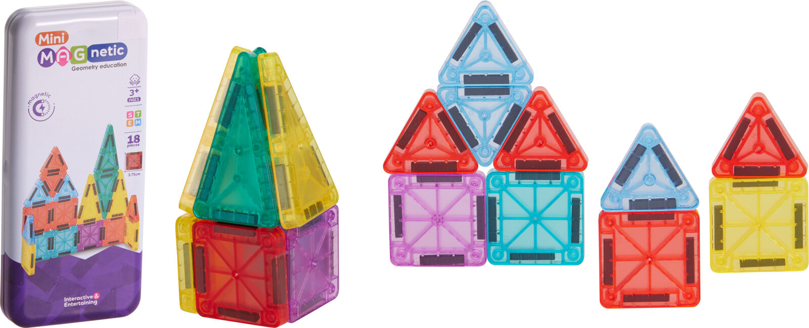 Home & Styling Magnetische Bouwstenen Travel 18 stuks - Geschikt vanaf 3 jaar - Multi
