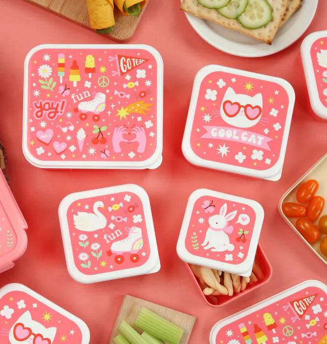 A Little Lovely Company Back to school set - Drinkfles/Snackdozen/Bentobox - Fun