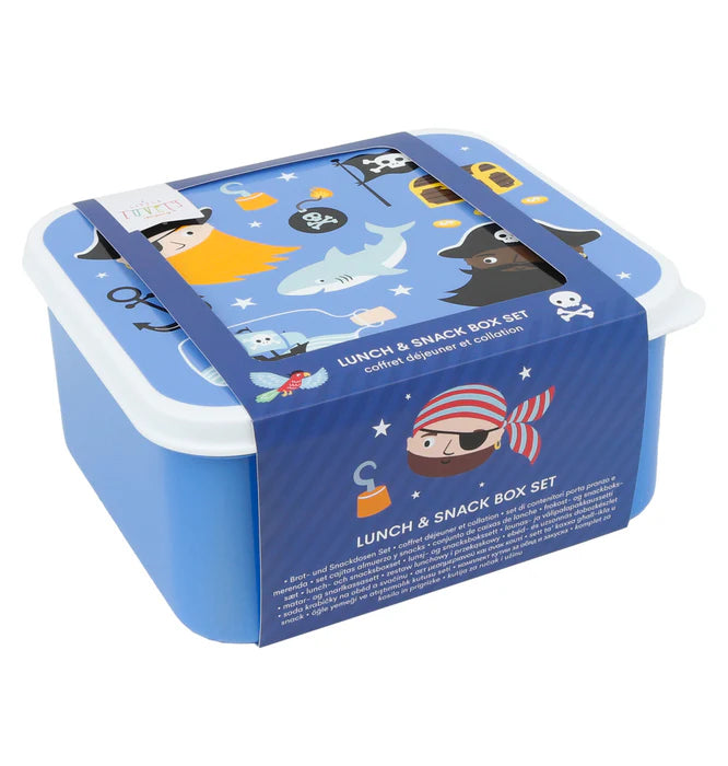 BEAU by Bo A Little Lovely Company Back to school set - Rugzak/Drinkfles/4 Snackdozen/Bentobox - Piraten