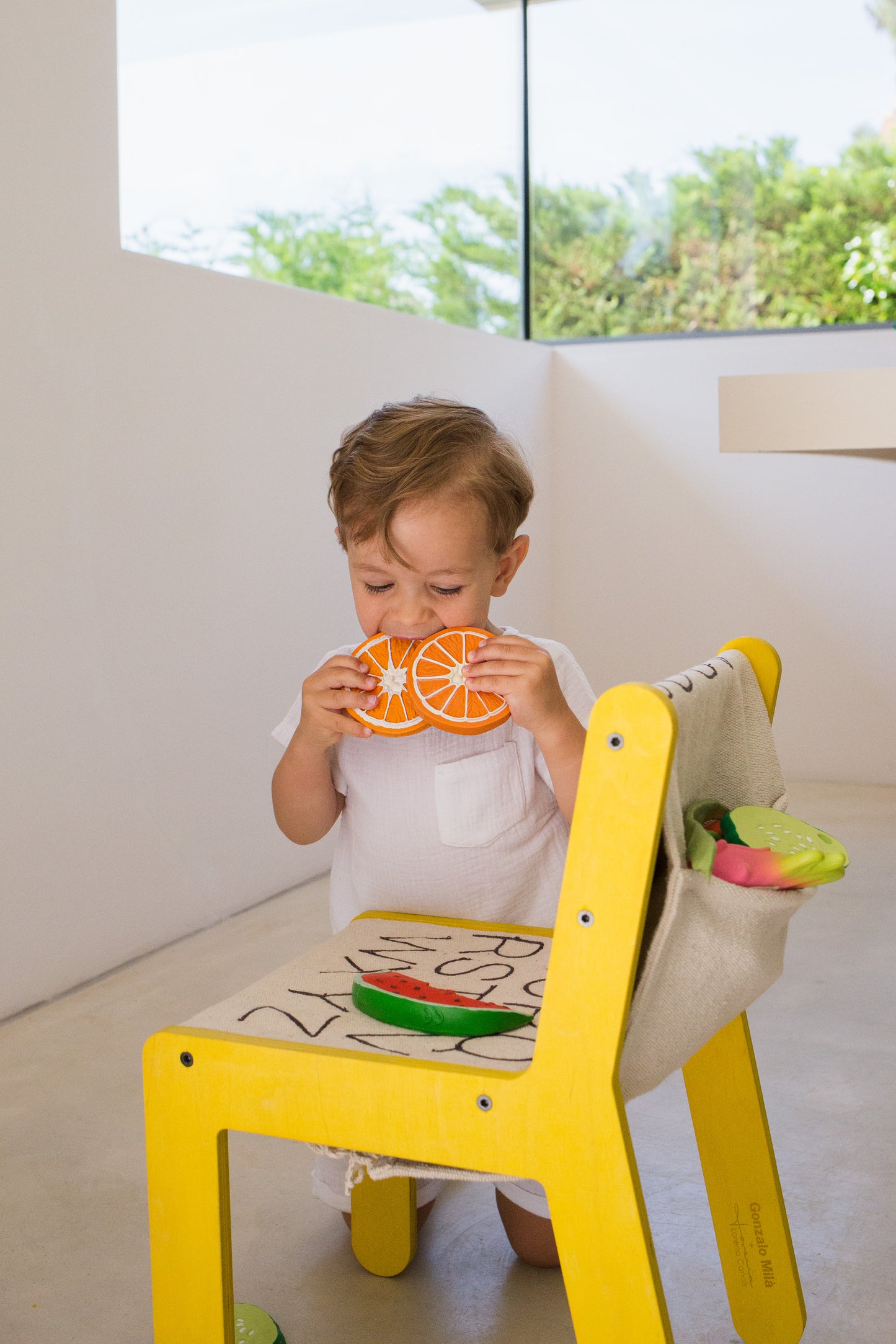 Lorena Canals Highchair - Sillita ABC Yellow - 52x31x39cm