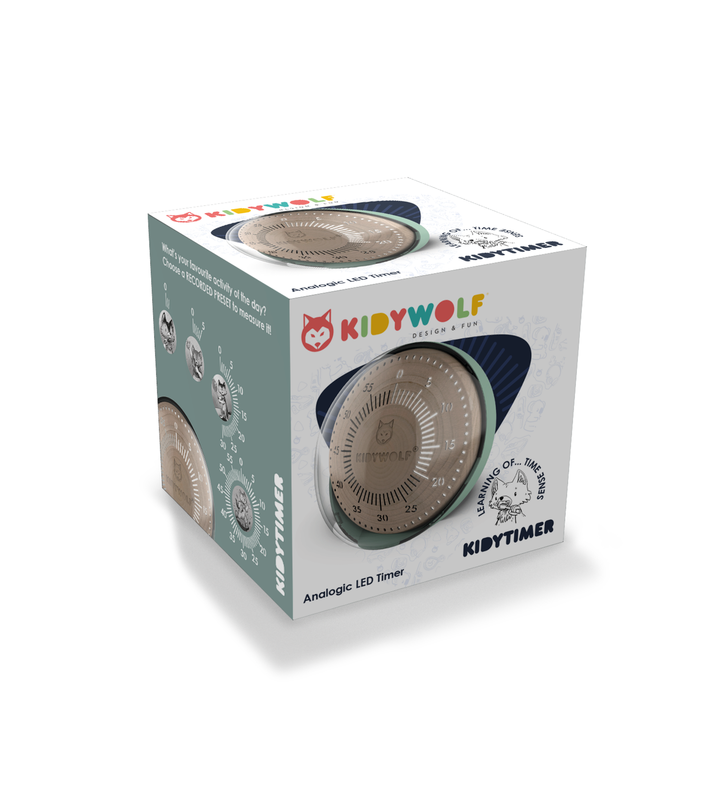 Kidywolf Educational Timer - Concept d'apprentissage pour comprendre le temps - Vert