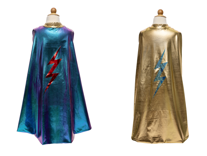 Great Pretenders Fancy Dress Reversible Holographic Lightning Cape - Multi