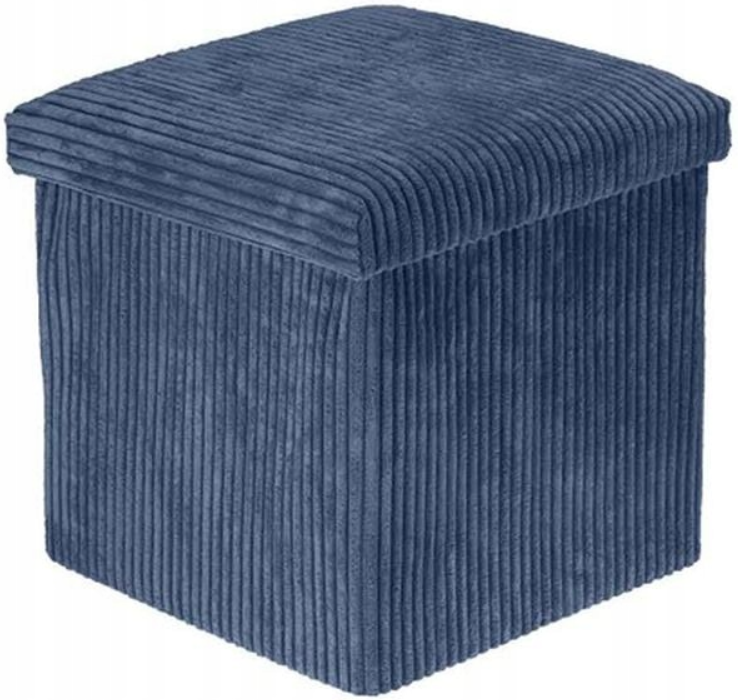 Home &amp; Styling Corduroy Pouf with Storage Space - Dark Gray - 38x38x38cm