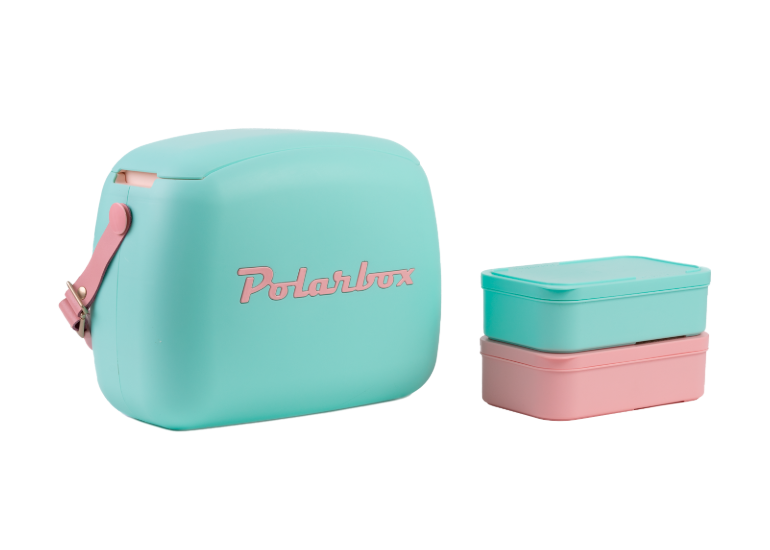 Polarbox Coolerbag 6L met 2 Lunchboxen - 34x19x26cm - Pastelgroen