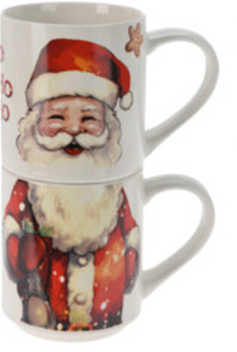 Home & Styling Kerst Mokken - Set van 2 stuks - Porselein - Multi