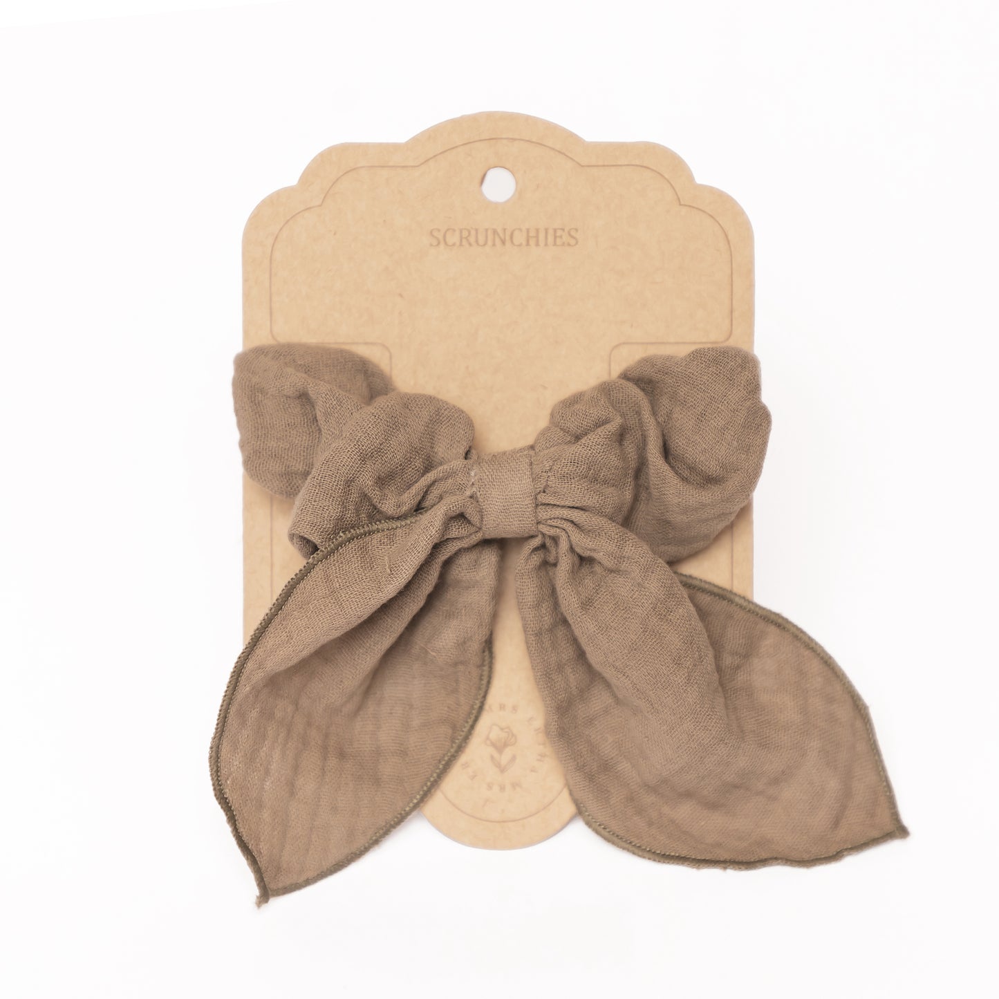 Mrs Ertha Scrunchies met strik - Olive