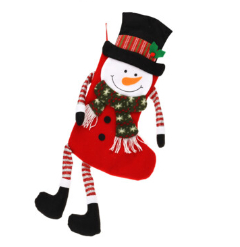 Noël - Chaussette de Noël - Chaussette - Avec figurine de Noël - 4 modèles - Rouge