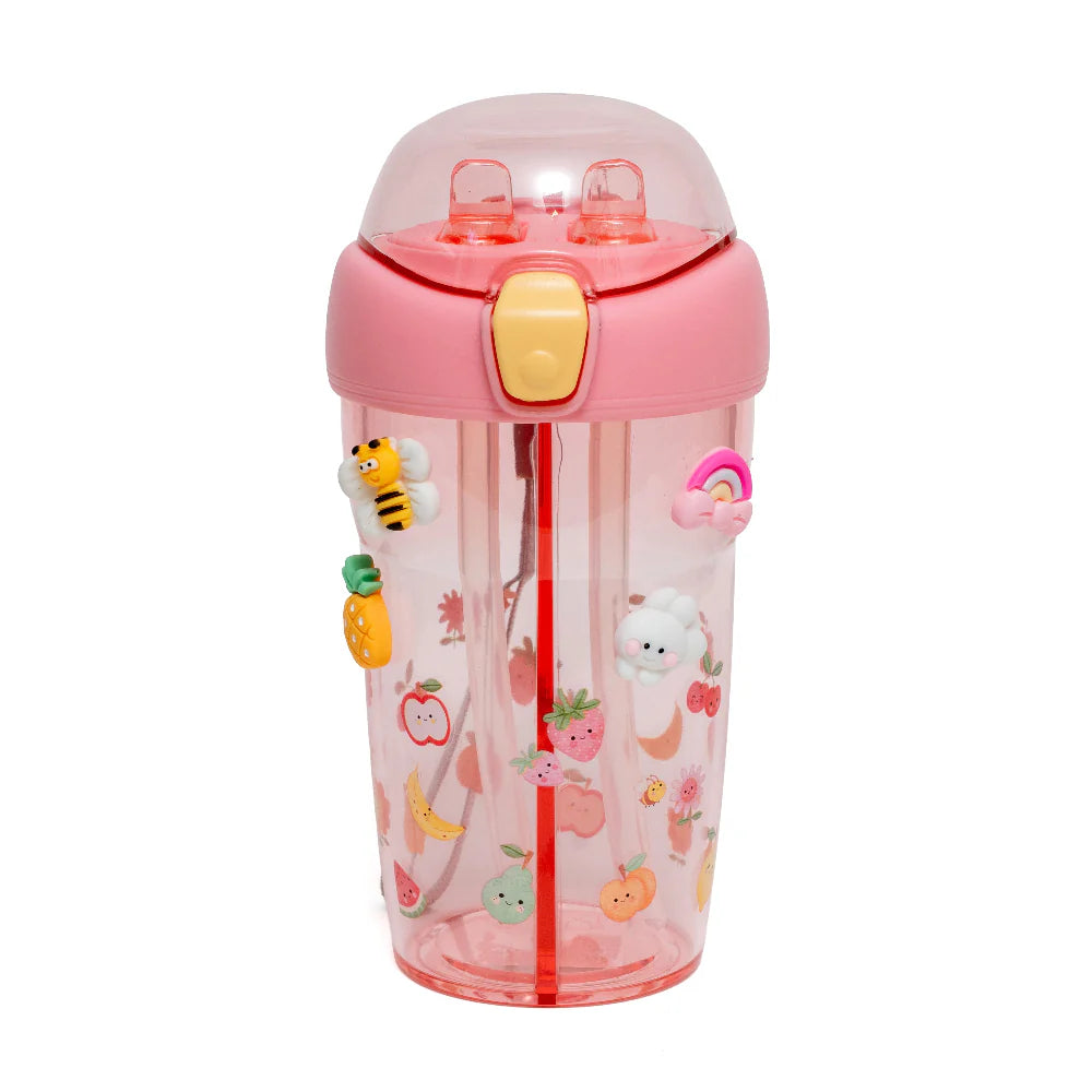 Petit Monkey Drinkfles Sparkling Fruits - Roze