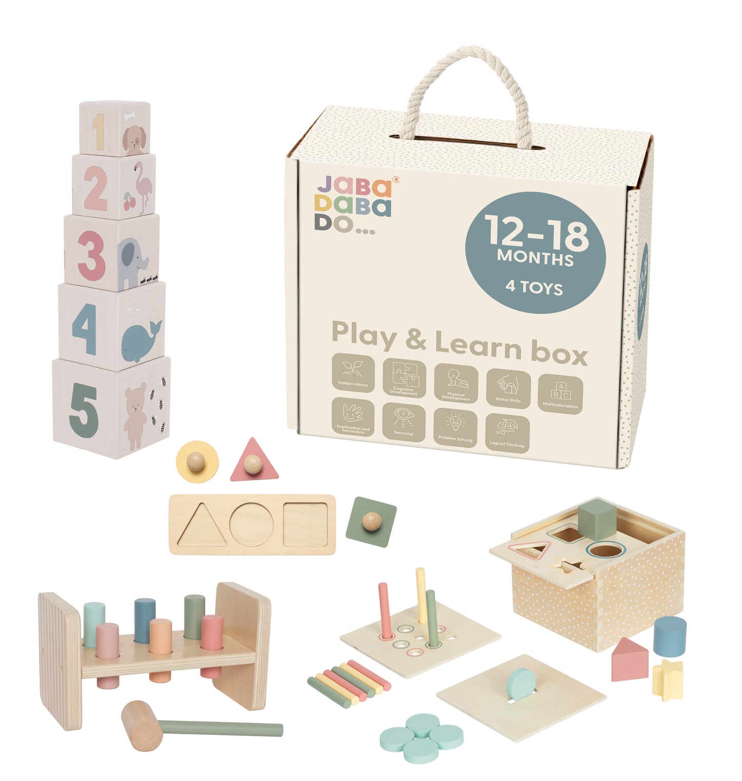 Coffret de Jeu et d'Apprentissage Jabadabado - 12-18 mois - Multi