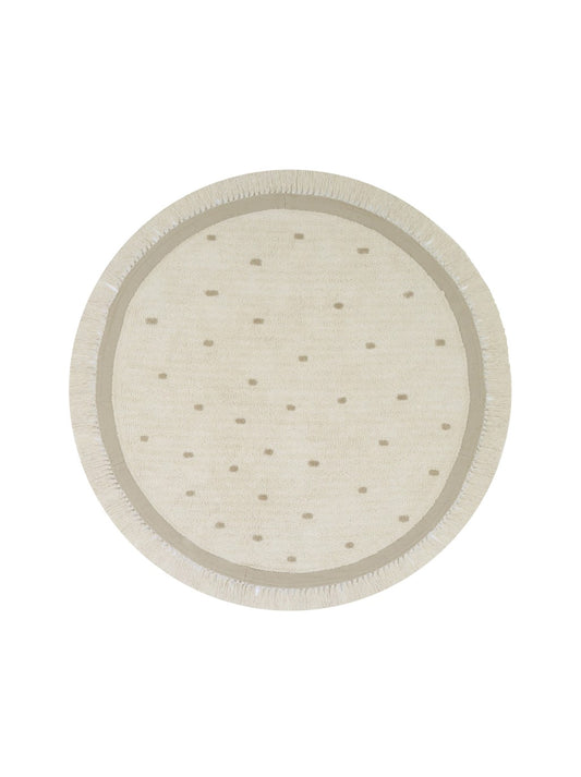 Tapis Petit Rug Puck Dots - Ø130cm - Beige