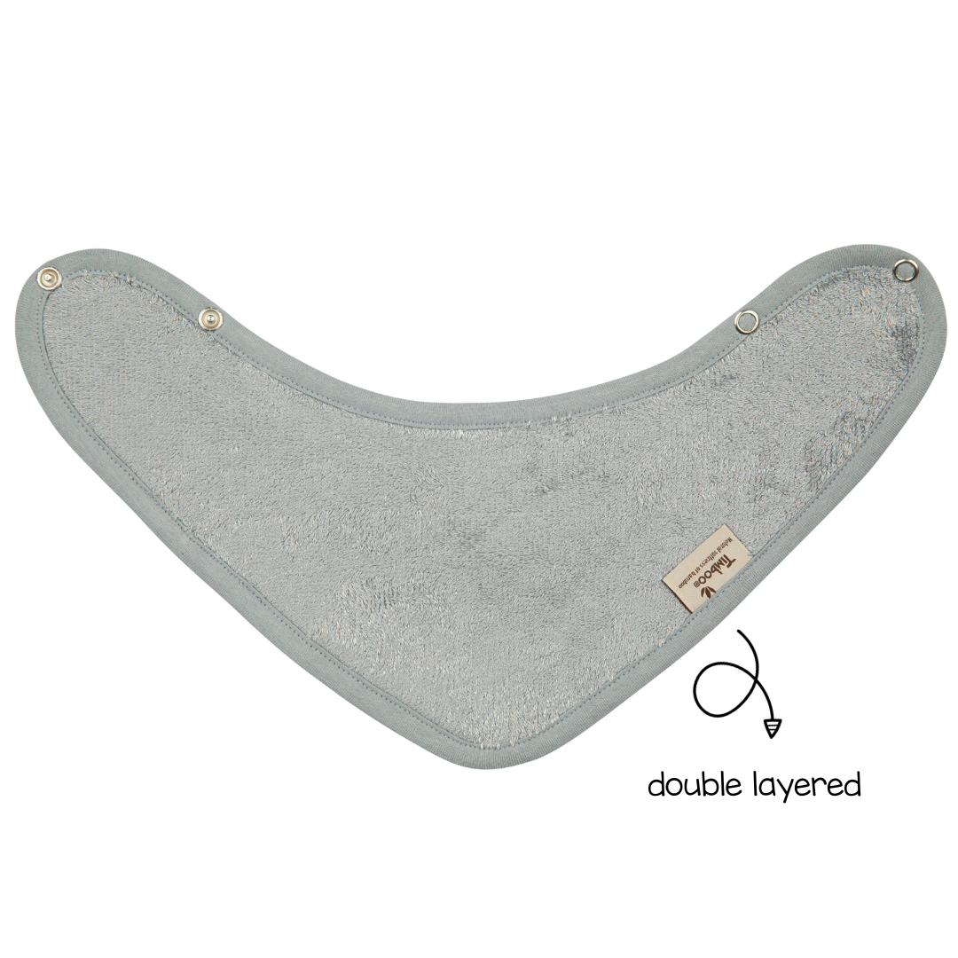 Timboo Bandana-Lätzchen 36 x 20 cm, 3er-Set – Extra weich – Flüstergrün/Federgrau/Mondblau