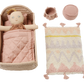 Lorena Canals Mini Ammi set - Carpet, pouffe, storage basket, bed, bedding and doll - Pink