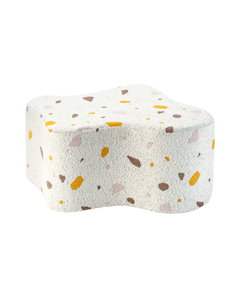 Wigiwama Teddy Cloud Pouffe / Poef - Ø40x25cm - Terrazzo Marble