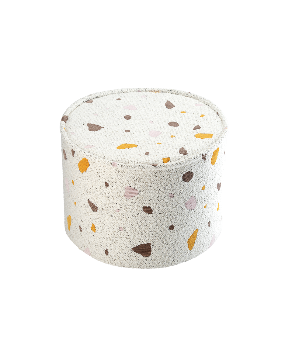 Wigiwama Teddy Pouffe / Poef - Ø40x25cm - Terrazzo Marble