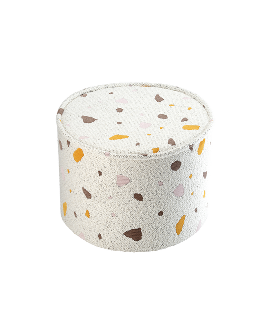 Wigiwama Teddy Pouffe / Poef - Ø40x25cm - Terrazzo Marble