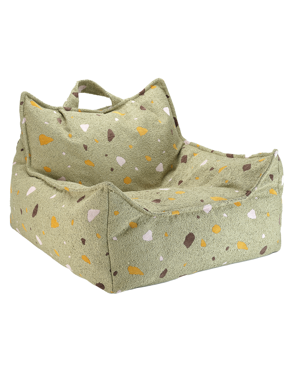 Wigiwama Teddy Beanbag Chair / Zitzak - 80x70x50cm - Terrazzo Moss